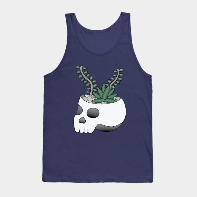 Succulent Skull Planter, folk punk, dark art Tank Top by LemonatiDesign